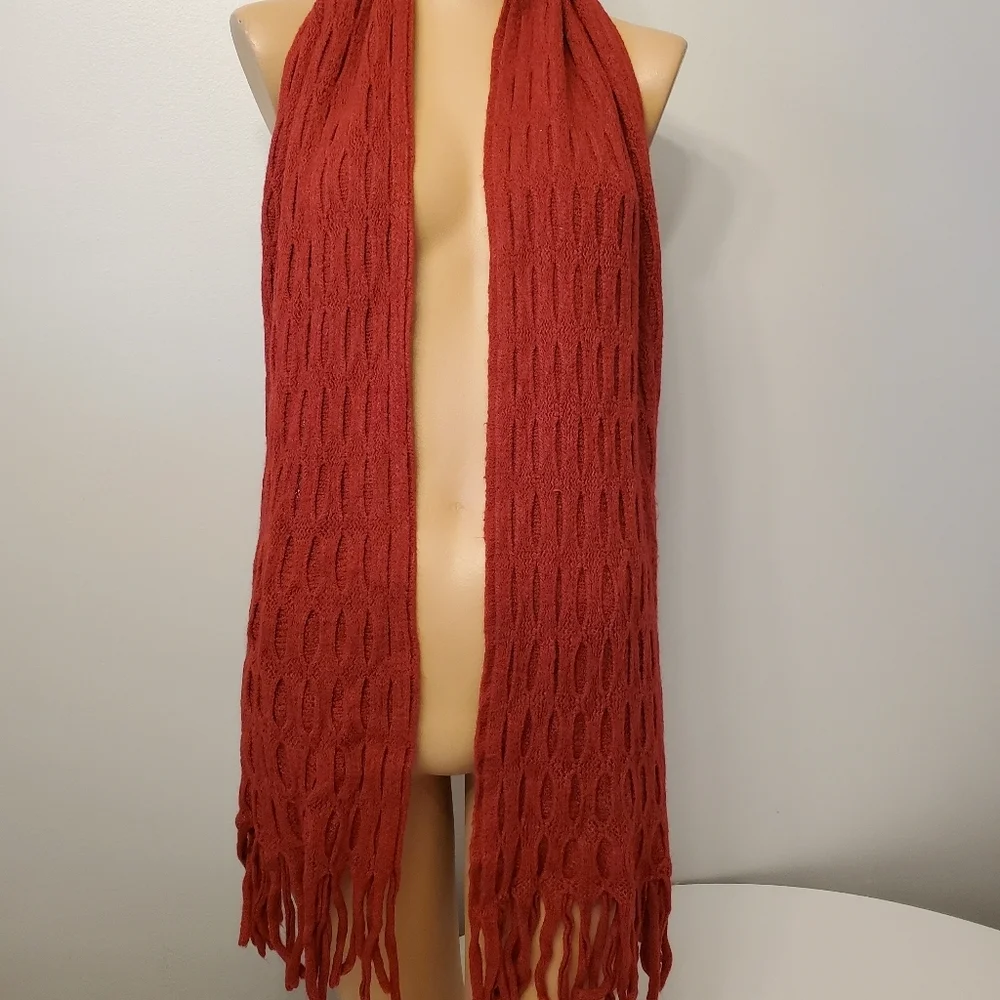 Deep Red Knitted scarf